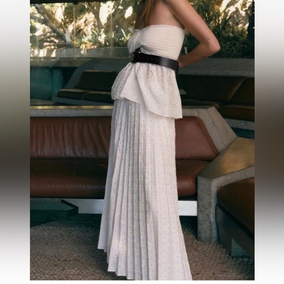 NWT Zara Cream Eyelet Embroidered Maxi Skirt XS - Picture 3 of 16